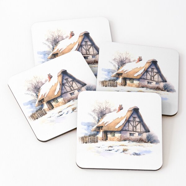 Item preview, Encantadora granja de invierno, refugio nevado, acogedor invierno, granja festiva, encanto rural, granja helada, pintoresco refugio invernal designed and sold by CoolorPainting.