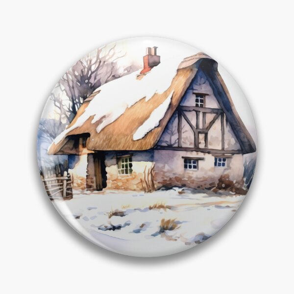 Item preview, Charming Winter Farmhouse Clipart, Snowy Retreat, Winter Coziness, Festive Farmstead, Rural Charm, Frosty Homestead, Quaint Winter Haven designed and sold by CoolorPainting.