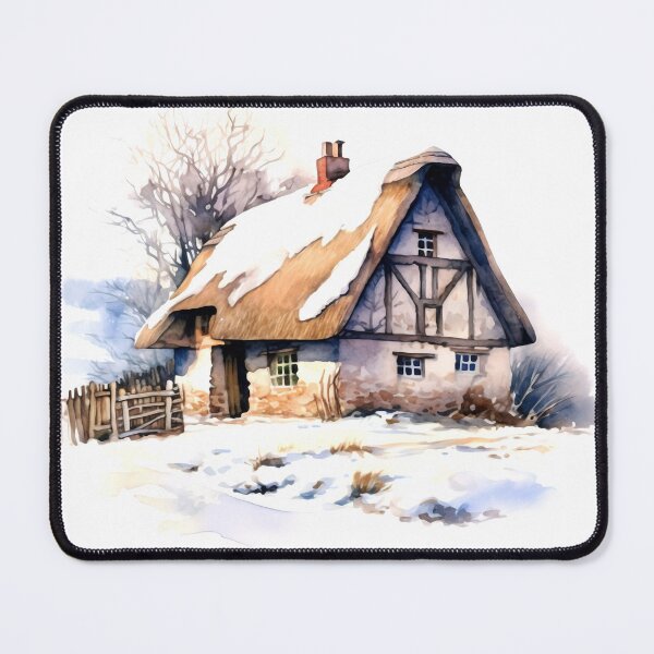 Item preview, Charming Winter Farmhouse Clipart, Snowy Retreat, Winter Coziness, Festive Farmstead, Rural Charm, Frosty Homestead, Quaint Winter Haven designed and sold by CoolorPainting.