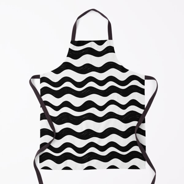Item preview, Watercolour Black & White Wavy Lines Seamless Pattern designed and sold by PatternStudios.