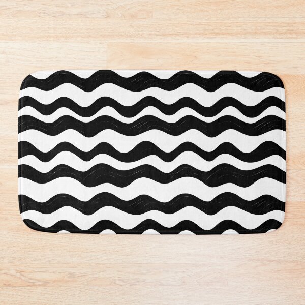 Item preview, Watercolour Black & White Wavy Lines Seamless Pattern designed and sold by PatternStudios.