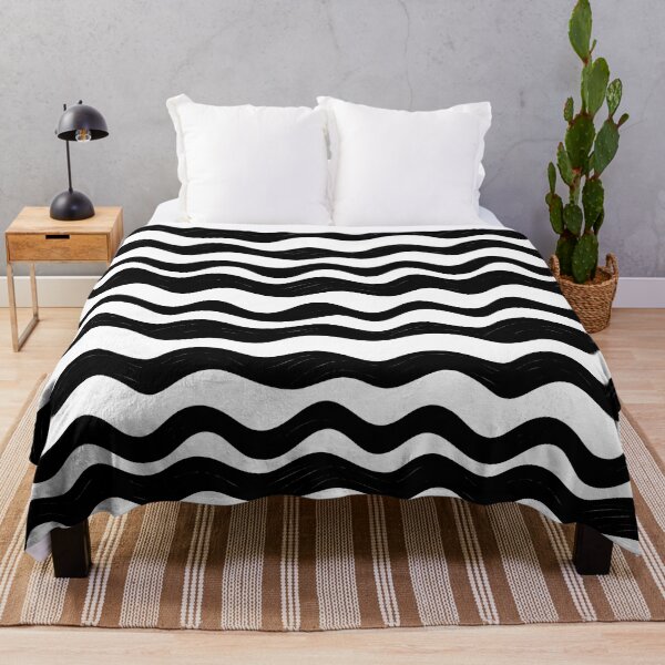 Item preview, Watercolour Black & White Wavy Lines Seamless Pattern designed and sold by PatternStudios.