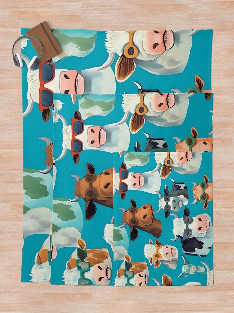 Thumbnail 5 of 6, Throw Blanket, Cow Pattern designed and sold by KateAndersonLTD.