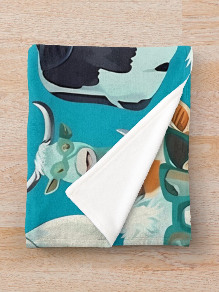 Thumbnail 3 of 6, Throw Blanket, Cow Pattern designed and sold by KateAndersonLTD.