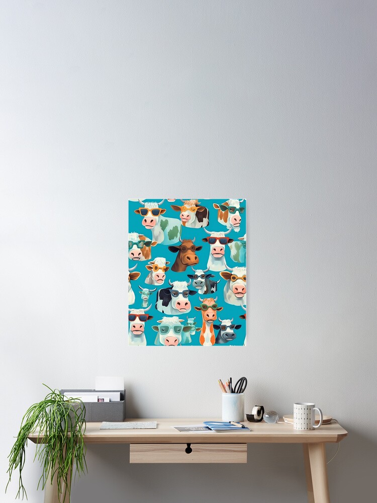 Thumbnail 2 of 3, Poster, Cow Pattern designed and sold by KateAndersonLTD.