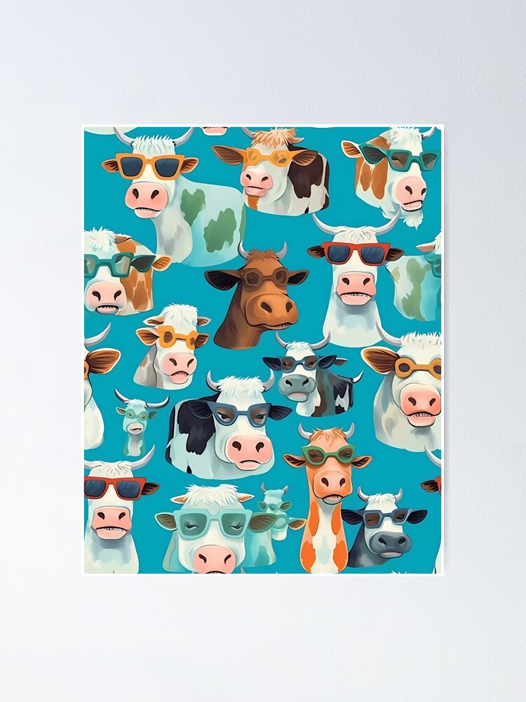Thumbnail 1 of 3, Poster, Cow Pattern designed and sold by KateAndersonLTD.