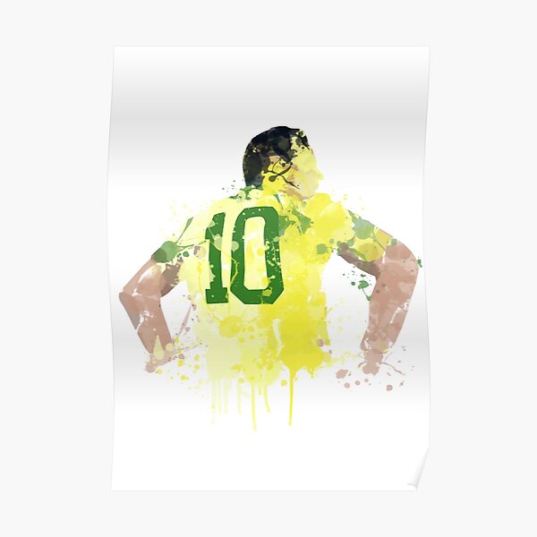 Pele Brazil Unusual Colour Door Poster