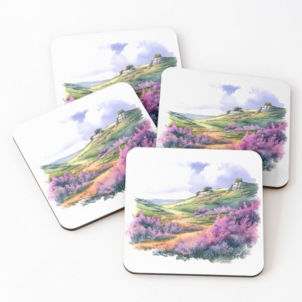 Item preview, Heather Hill Clipart, Purple Blooms, Hilltop Beauty, Floral Landscape, Heather Fields, Scenic Outlook, Hillside Serenity designed and sold by CoolorPainting.