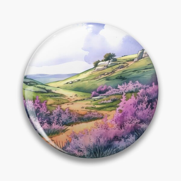 Item preview, Heather Hill Clipart, Purple Blooms, Hilltop Beauty, Floral Landscape, Heather Fields, Scenic Outlook, Hillside Serenity designed and sold by CoolorPainting.