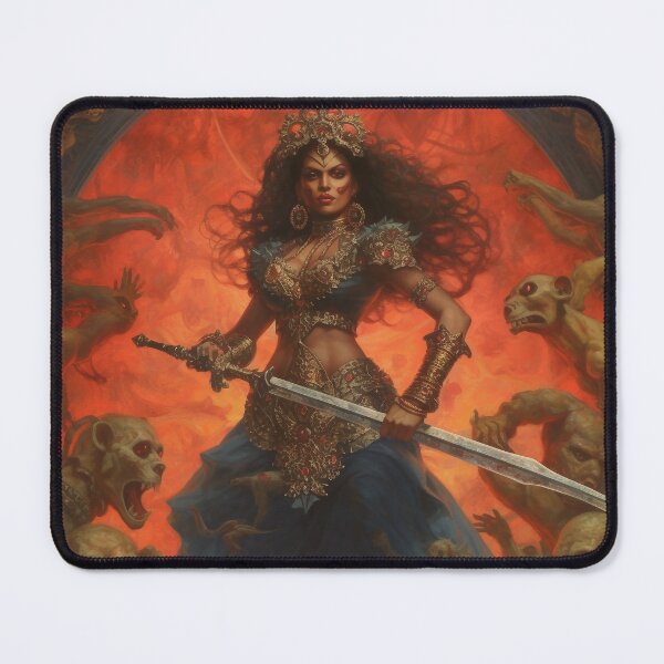Item preview, Goddess Kali in Inferno: A Dramatic Battle with Demons - Digital Print designed and sold by safine7374.