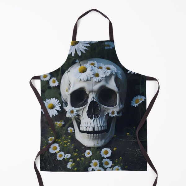 Item preview, Grinning Skull Surrounded by Daisies designed and sold by skulldecat.