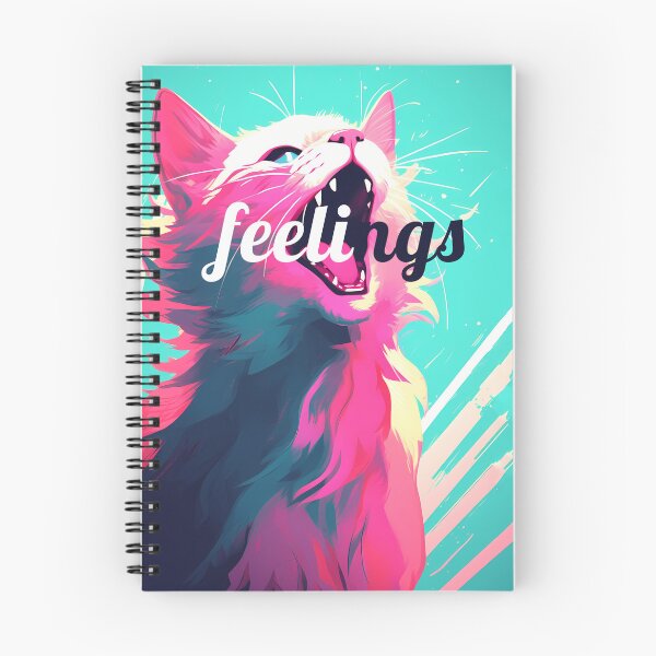 Item preview, Sounds Like Animals 1, pink cat catching feelings, dealing with life, fluffy fur, blue and white. designed and sold by FoxRobinRabbit.