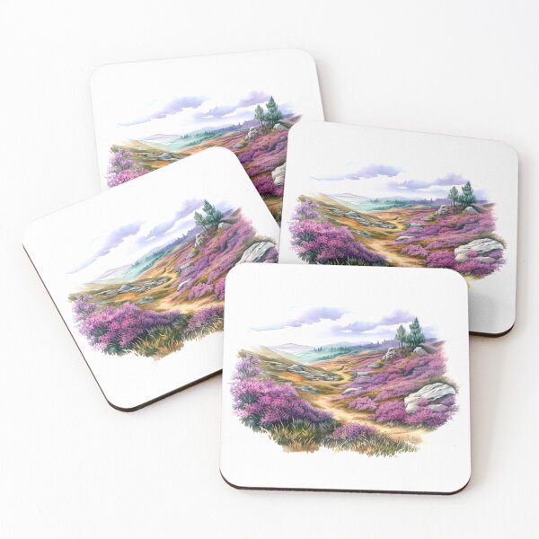 Item preview, Heather Hill Clipart, Purple Blooms, Hilltop Beauty, Floral Landscape, Heather Fields, Scenic Outlook, Hillside Serenity designed and sold by CoolorPainting.