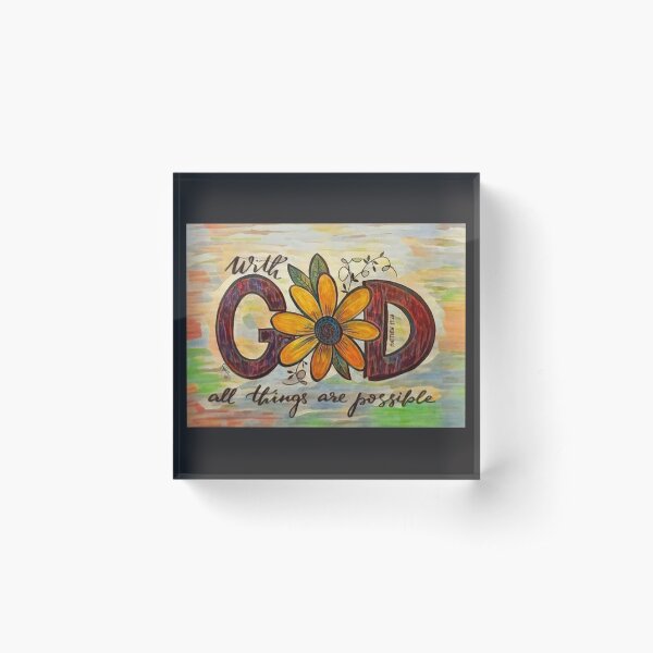 Matthew 19:26 Acrylic Block