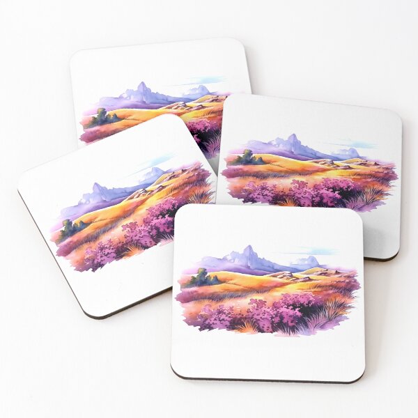 Item preview, Heather Hill Clipart, Purple Blooms, Hilltop Beauty, Floral Landscape, Heather Fields, Scenic Outlook, Hillside Serenity designed and sold by CoolorPainting.