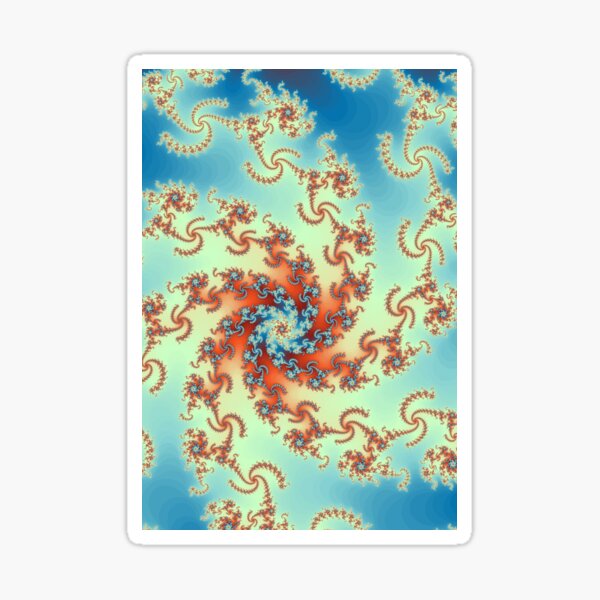 Heavenly patterned fractal. Stamping and design. sky blue color. Sticker