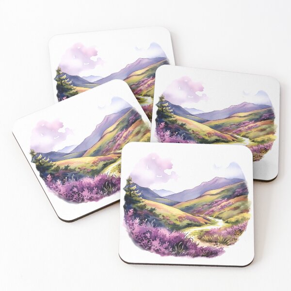 Item preview, Heather Hill Clipart, Purple Blooms, Hilltop Beauty, Floral Landscape, Heather Fields, Scenic Outlook, Hillside Serenity designed and sold by CoolorPainting.