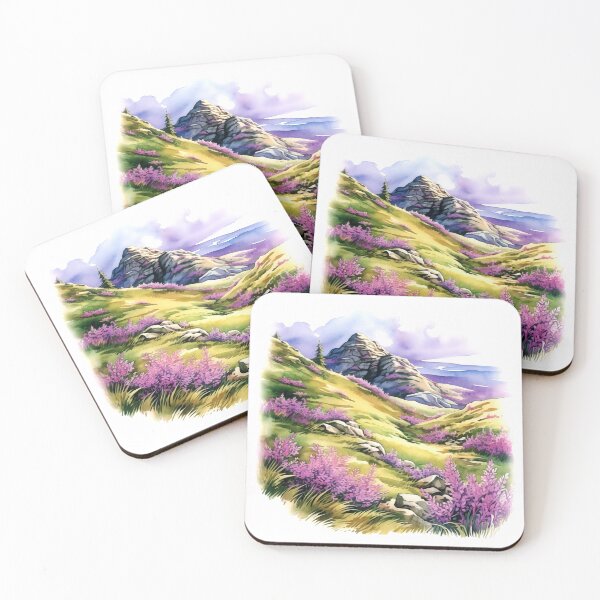 Item preview, Heather Hill Clipart, Purple Blooms, Hilltop Beauty, Floral Landscape, Heather Fields, Scenic Outlook, Hillside Serenity designed and sold by CoolorPainting.