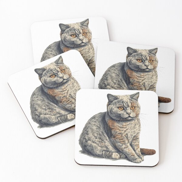Item preview, British Shorthair Vintage Cat Art Print - Nostalgic Wall Decor by British Shorthair Arts designed and sold by DooodleGod.
