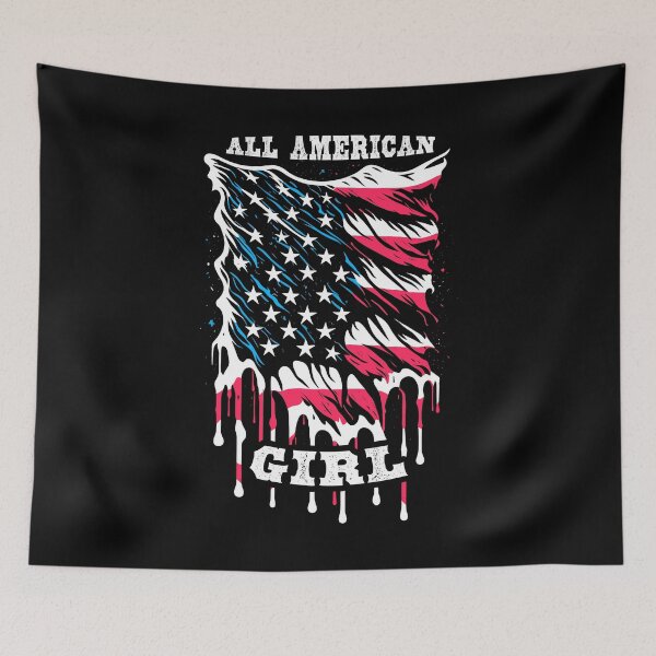 Item preview, All American Girl 4th Of July Melting Retro USA Flag designed and sold by GrandeDuc.
