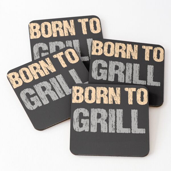 Item preview, Born to grill yellow and gray font. designed and sold by TenderSoar.