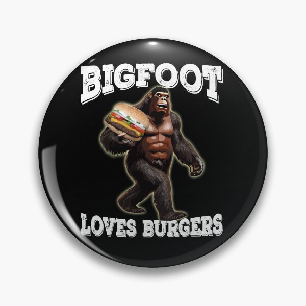 Item preview, Bigfoot Loves Burgers Funny Bigfoot Carrying A Giant Cheeseburger designed and sold by DonnaPeaches.