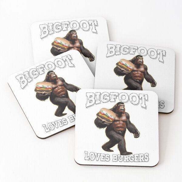 Item preview, Bigfoot Loves Burgers Funny Bigfoot Carrying A Giant Cheeseburger designed and sold by DonnaPeaches.