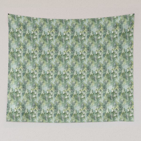 Item preview, Delicate Green and White Floral Pattern for Natural Decor designed and sold by Moisky Patterns.