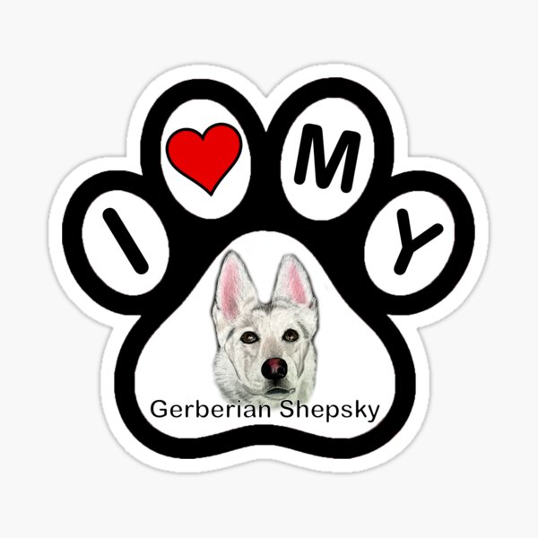 I Love My Gerberian Shepsky! Sticker