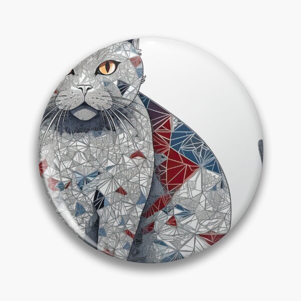 Item preview, British Shorthair Art & Design with Expert Clasp - Hand-drawn Feline designed and sold by DooodleGod.