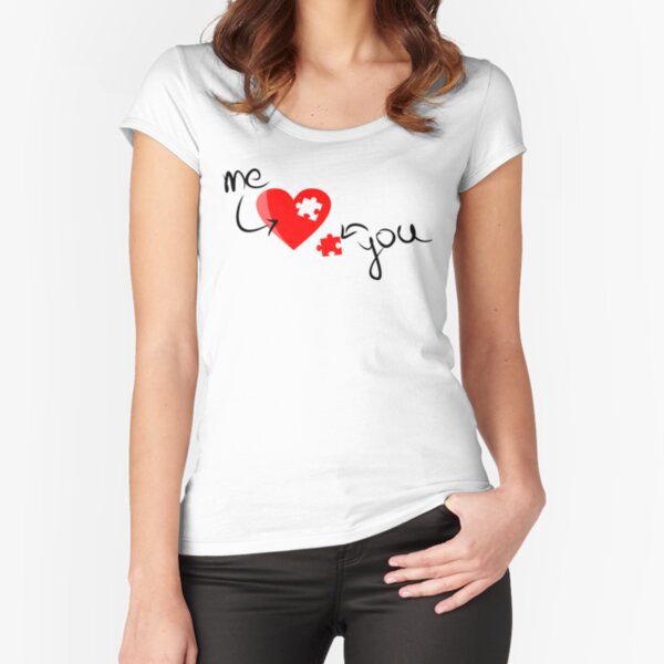You Complete Me - Valentine Heart Fitted Scoop T-Shirt