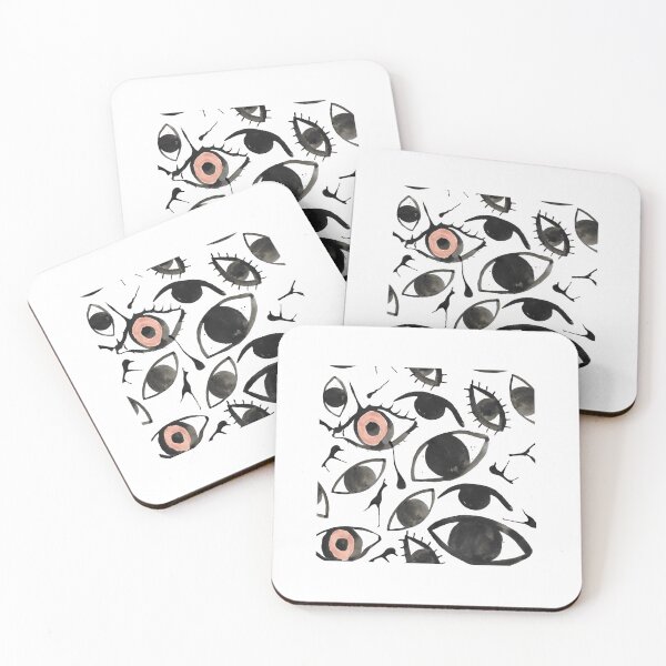 Item preview, Ink Blots and Eyeballs: Hand Painted Halloween Pattern in Black Ink designed and sold by maddydoodlesoup.