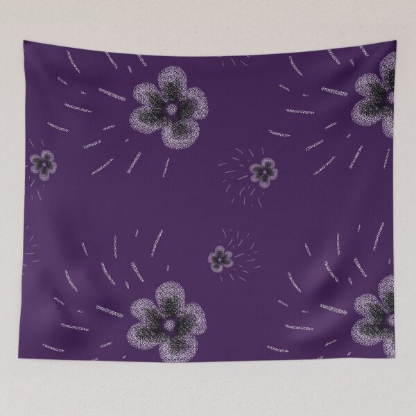 Item preview, Flower flora stroke simple sketch violet pattern designed and sold by Yana Mustafina | Boho Soulful Designs.