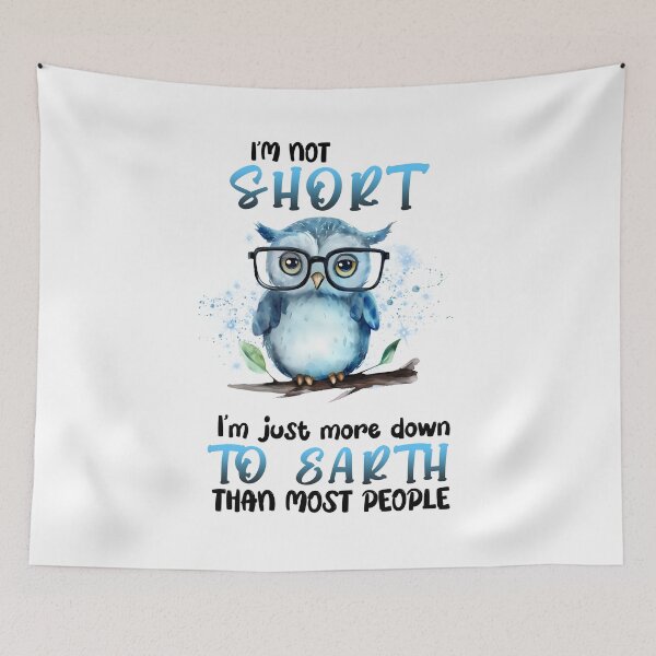 Item preview, Funny Owl Joke - I'm Not Short I'm Just More Down to Earth designed and sold by choisanezine.