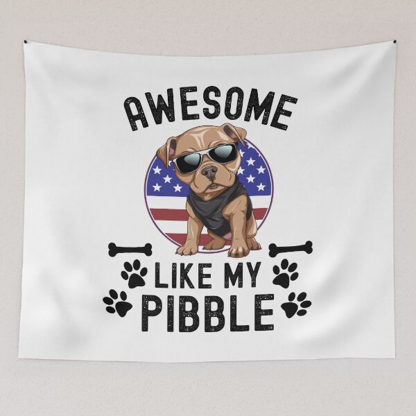Item preview, Awesome Like My Pibble USA Flag Pitbull Dog Breed July 4th Funny designed and sold by elvisg03.