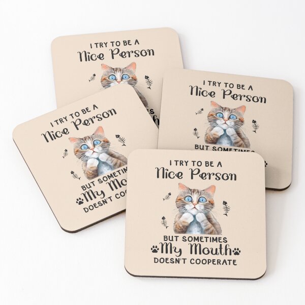 Item preview, Funny Cat Joke - I Try to be a Nice Person designed and sold by choisanezine.
