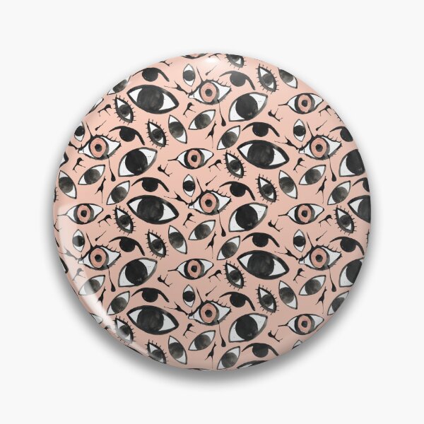 Item preview, Ink Blots and Eyeballs: Hand Painted Halloween Pattern in Black Ink on orange designed and sold by maddydoodlesoup.