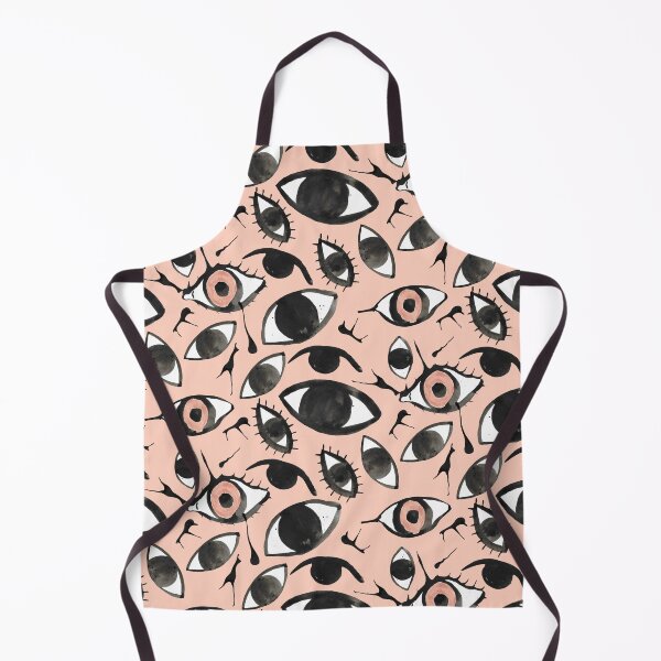 Item preview, Ink Blots and Eyeballs: Hand Painted Halloween Pattern in Black Ink on orange designed and sold by maddydoodlesoup.