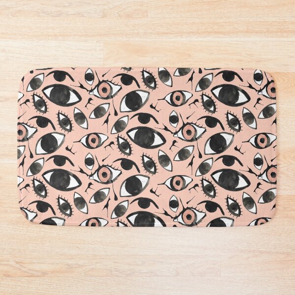 Item preview, Ink Blots and Eyeballs: Hand Painted Halloween Pattern in Black Ink on orange designed and sold by maddydoodlesoup.
