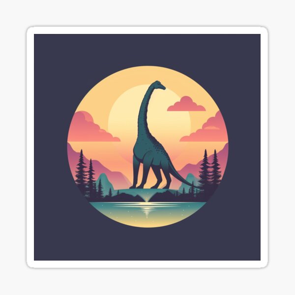 Item preview, Brontosaurus In Basic Colours Art Inspired By Dinosaurs designed and sold by CDC40.