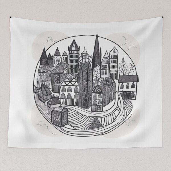 Item preview, A tiny model city seen through a Scottish lens designed and sold by ac-virtualshop.