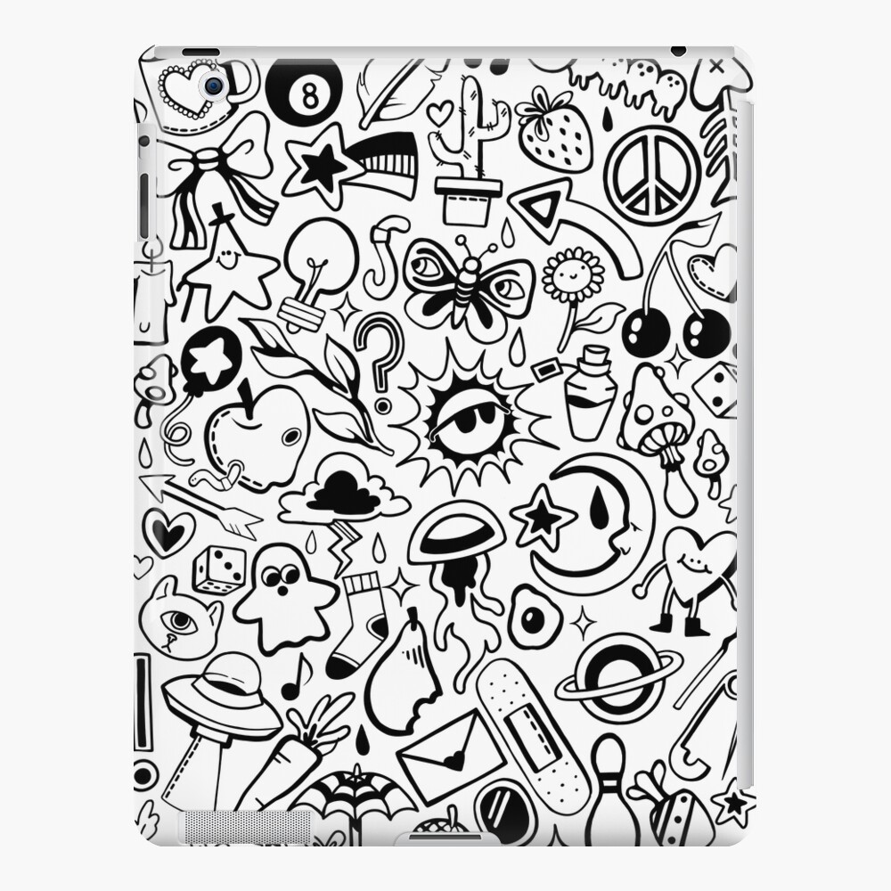 85+ Art Supply Doodles in Black iPad Case & Skin for Sale by thecraftace
