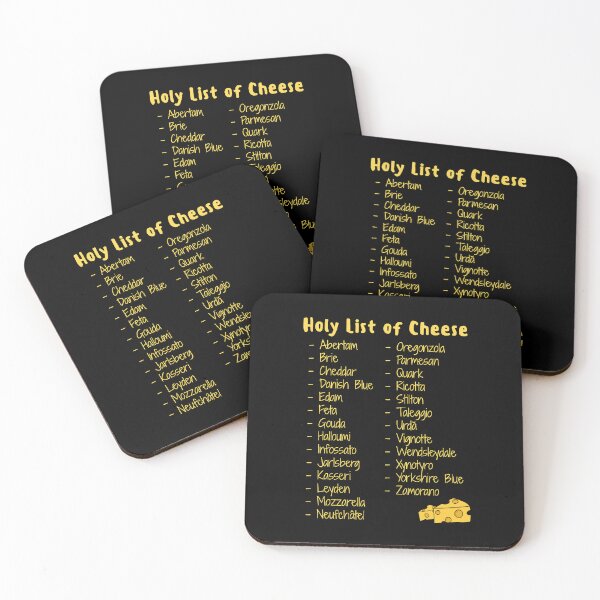 Item preview, A-Z Holy List of Cheese designed and sold by CheesyPetDesign.