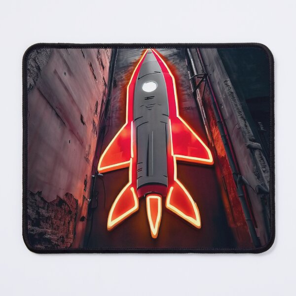 Item preview, Neon light on urban wall: rocket ship designed and sold by Reinvention.