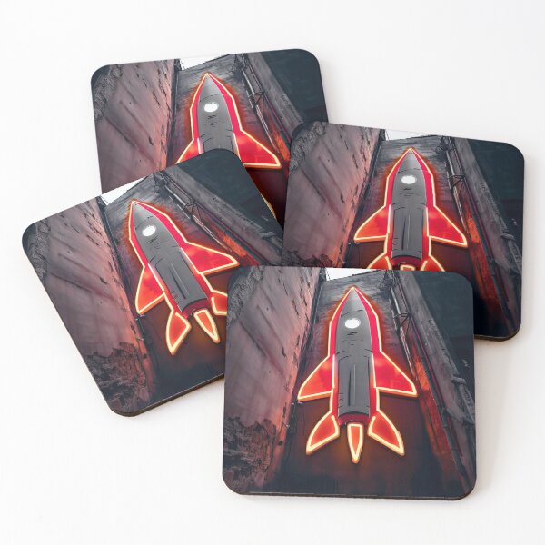 Item preview, Neon light on urban wall: rocket ship  designed and sold by Reinvention.