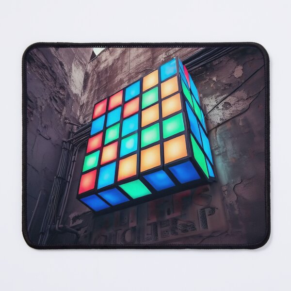 Item preview, Neon light on urban wall: Rubik Cube designed and sold by Reinvention.