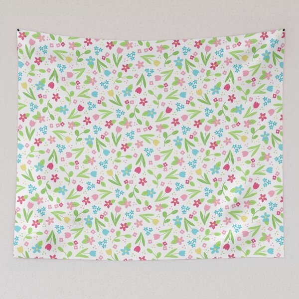 Item preview, Spring Flowers Pattern on white background designed and sold by HazelFisher.