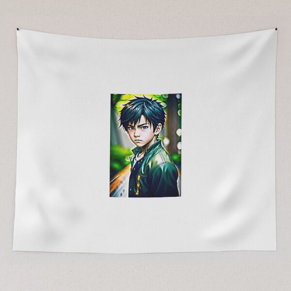 Item preview, Anime Warrior Boy with Jacket - Cool and Daring Artwork for Anime Enthusiasts designed and sold by emanuele6698.