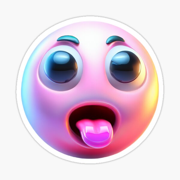 3D Emoji Collection: PINK TONGUE SUPRISED Sticker