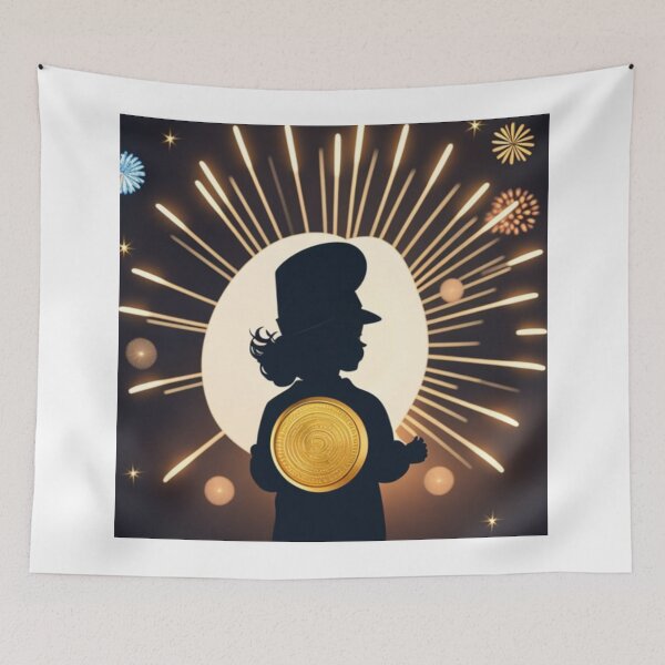 Item preview, A child playing with coins while watching fireworks designed and sold by ac-virtualshop.